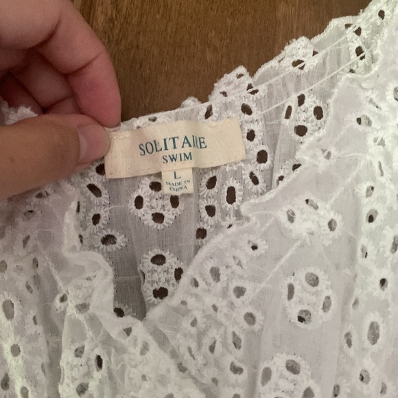 Solitaire White Eyelet Swim Dress Swim Cover up - Picture 4 of 10